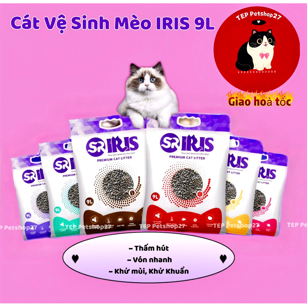 [ Tải 6 Bao ] Cát vệ sinh cho mèo Iris , cát vệ sinh iris cho mèo vón tốt tiêt kiệm giá rẻ