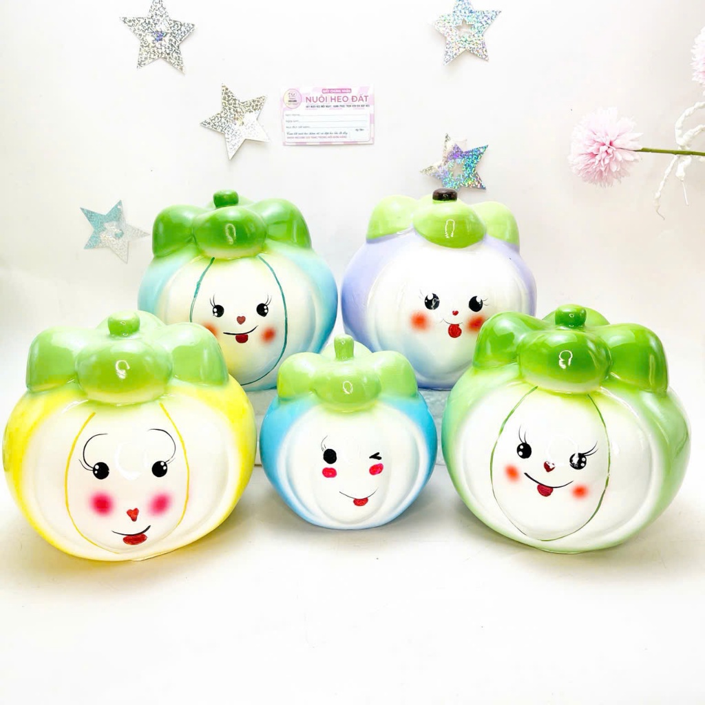 Hecube heo dất tiết kiệm lợn đất Măng cụt cute 2 size dễ thương