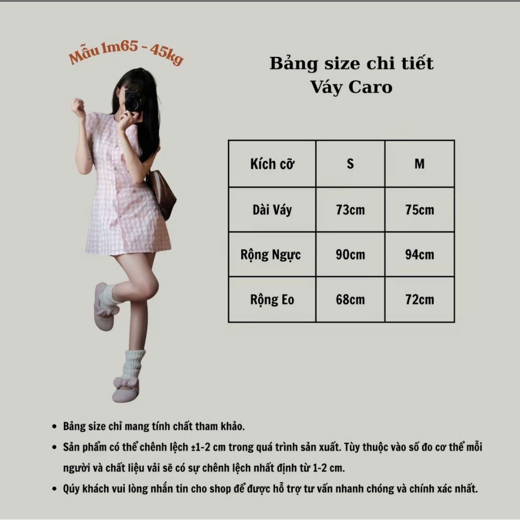 (Tặng Kèm quần bảo hộ) Váy Kẻ Caro Nữ Hari Cúc Bọc Dáng Suông Tay Ngắn Form Rộng 7388 P0 | BigBuy360 - bigbuy360.vn