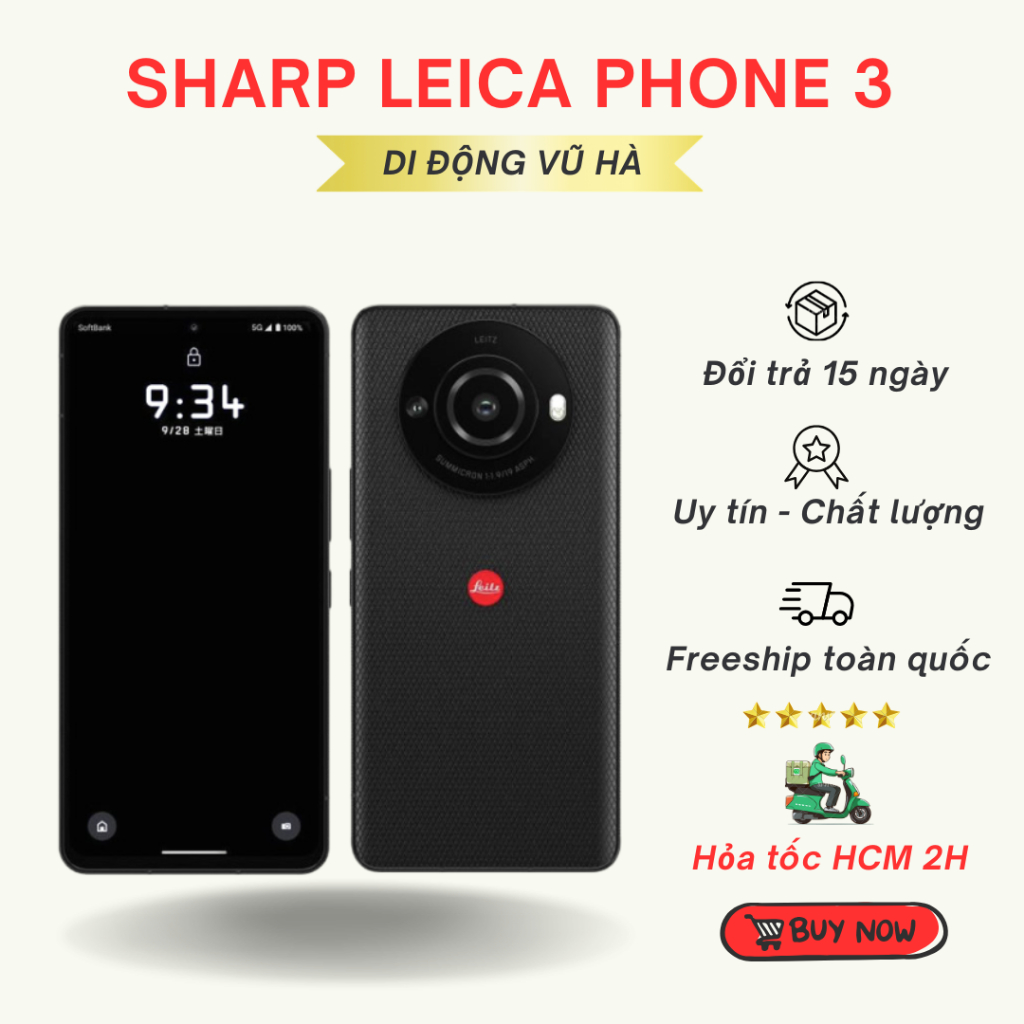 Điện thoại Sharp Leica Phone 3 Ram 12GB 512GB Snap 8 Gen 2 - Camera Leica Chụp ảnh cực nét