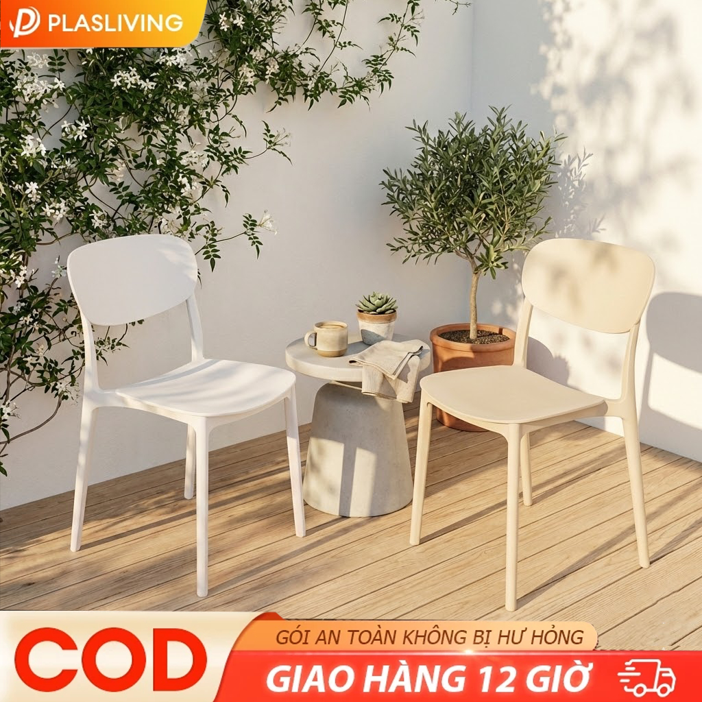 Ghế gấp nhựa có tựa lưng, nhiều màu lựa chọn, phù hợp sân vườn & không gian trong nhà | BigBuy360 - bigbuy360.vn