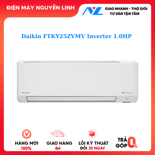 Máy lạnh Daikin Inverter 1 HP FTKY25WMVMV - Làm lạnh nhanh, lọc khí hiệu quả cho không gian dưới 15m²