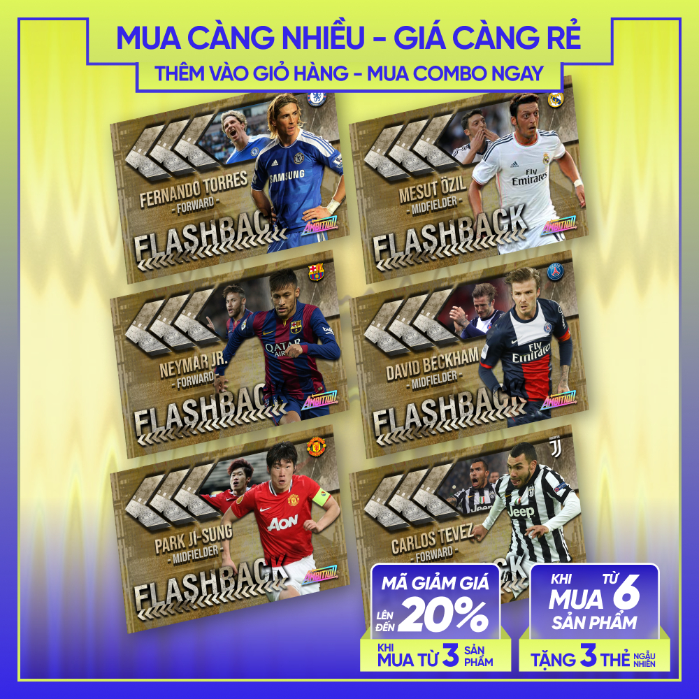 20-21 FLASHBACK | Thẻ cầu thủ bóng đá SKYLLECTA | Tevez David Beckham Fernando Torres Özil Neymar Pa