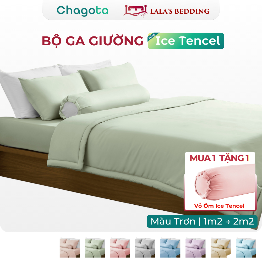 [Chagota x Lala's] Bộ Chăn Ga Gối Lụa Silk Ice Size 1mx2m Đến 2mx2m2 Mát Lạnh Chagota Bedding Nhiều 