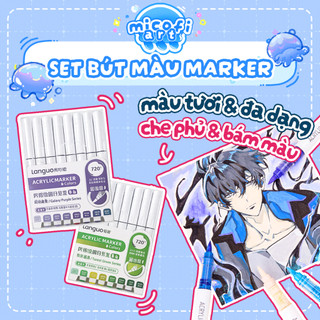Hộp Bút Màu Marker Acrylic Micofi Hoạ Cụ, Set Bút Màu Dạ Vẽ Tranh Mỹ Thuật Anime Hoạt Hình Calligraphy Không Lem An Toàn