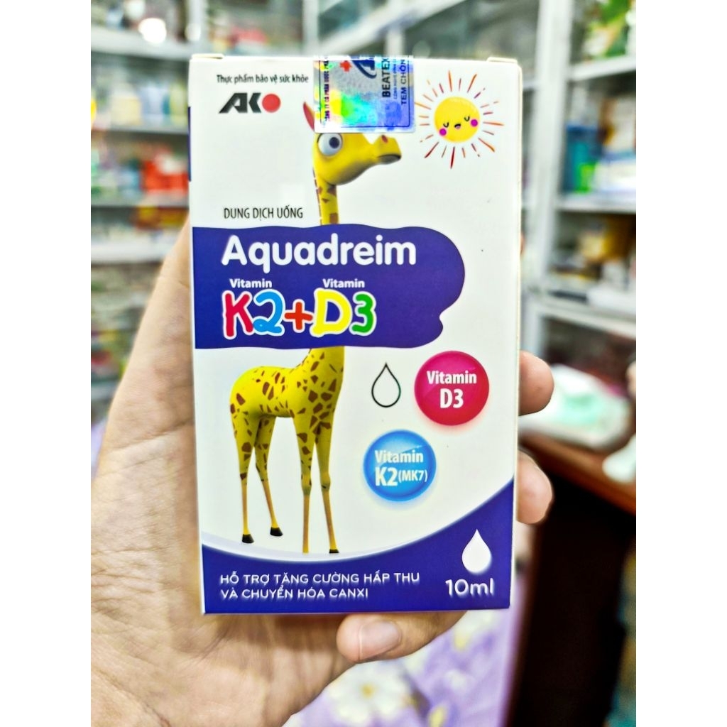 Aquadreim K2 + D3 10ml(Bổ sung D3, tăng cường hấp thu canxi)