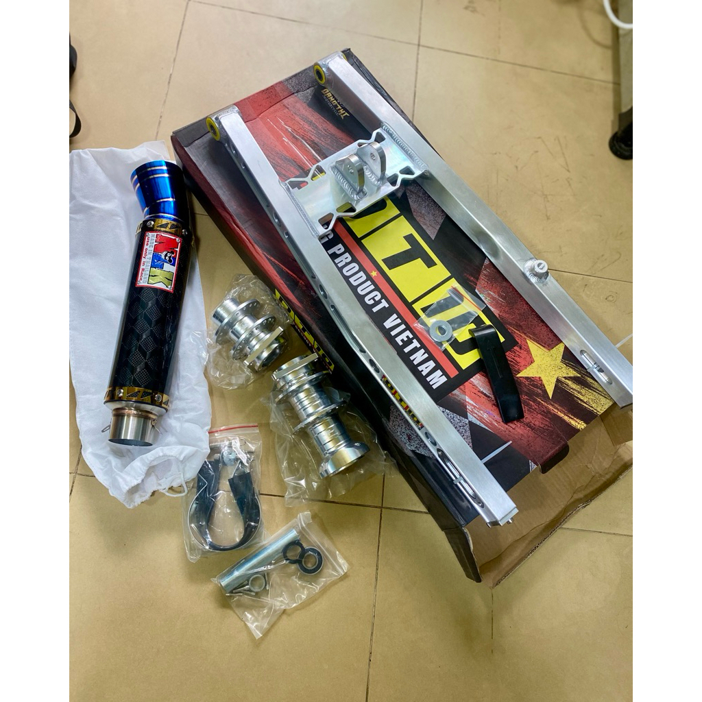 Combo Đùm Drag Tep / Gấp Nhôm DT10 +6cm / Lon NLK Carbon Dành Cho Ex135/Ex150 Dáng Đua