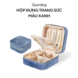 [Quà tặng] Hộp Đựng Trang Sức Vải Nhung Màu Xanh Dương Murad