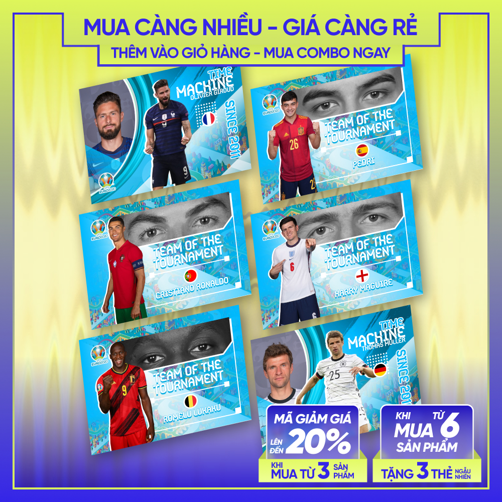 20-21 EURO20 | Thẻ cầu thủ bóng đá SKYLLECTA | Cristiano Ronaldo Pedri Maguire Chiesa Lukaku Muller 