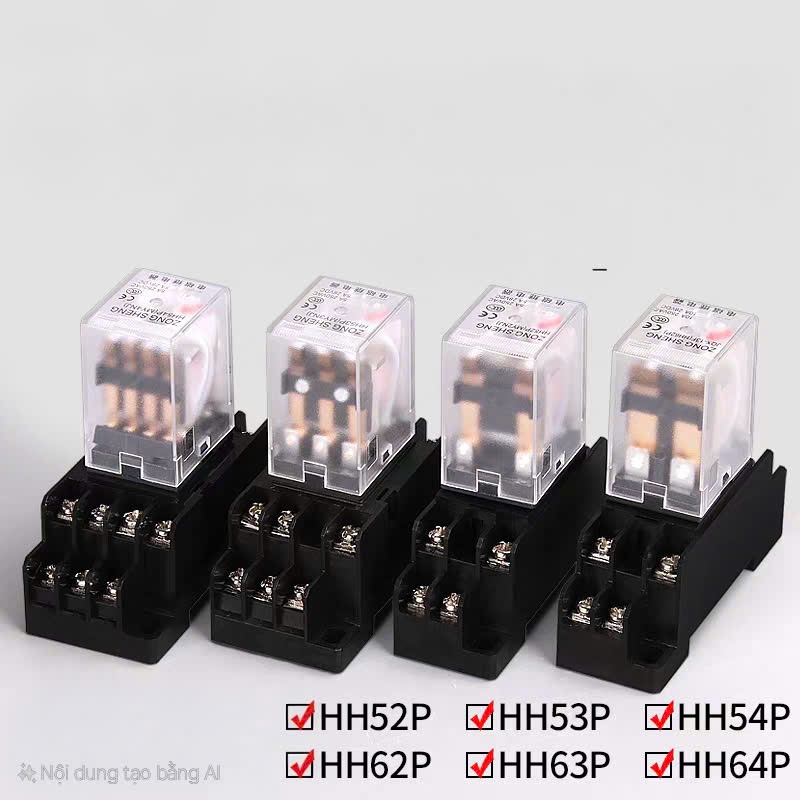 [Đế Riêng] Rơ-le Trung Gian Tiếp Điểm Bạc MY4N / LY2N / MY2N / LY4N– Relay Kiếng 8 Chân 14 Chân