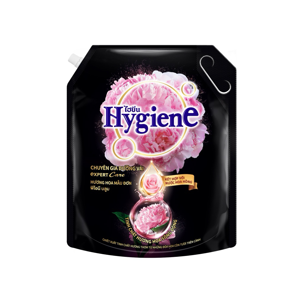 Nước giặt xả Hygiene đen hương hoa mẫu đơn 1.8 lít và nước xả Hygiene Expert Care trắng 2.2 lít