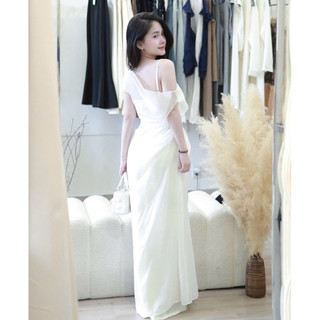 đầm dây xoè xếp li ngực