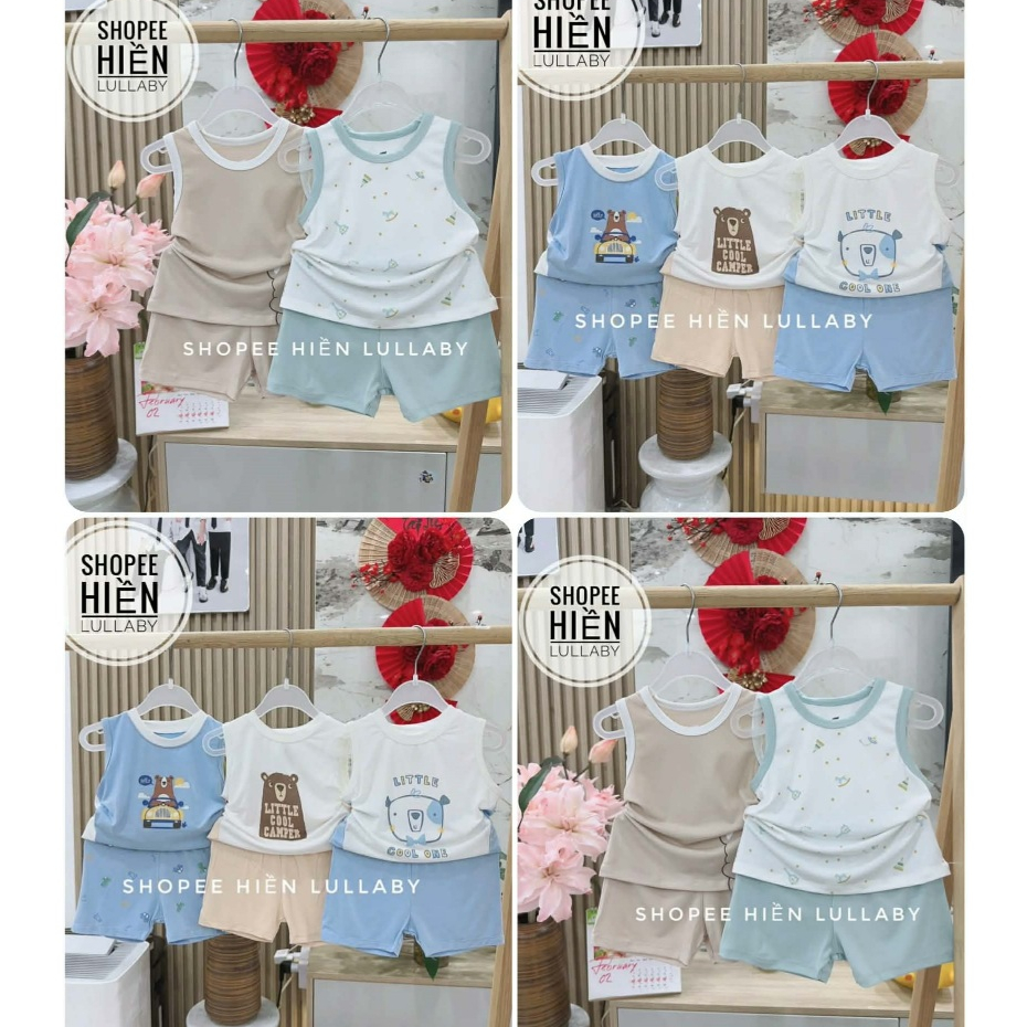 [Lullaby/Chính Hãng] Bộ ba lỗ Lullaby chất petti cho bé trai, bé gái