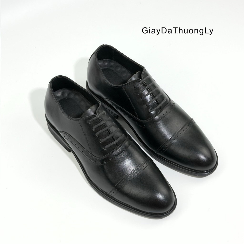 { Tăng Cao 6cm + Mẫu Mới } Giày Tây Nam Tăng Chiều Cao 6cm - Giày Oxford Nam - Da Bò Nguyên Tấm - Bảo Hành 12 Tháng