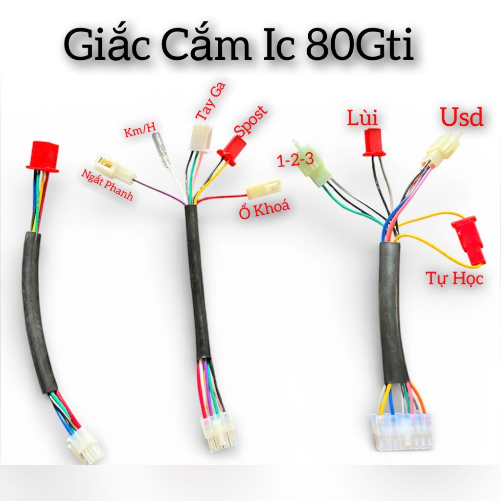 Bộ Dây Điện Giắc Cắm Kết Nối IC Votol EM30S/EM50S/EM80S/EM100S/EM150S Cho Xe Điện( Kèm Ốc )