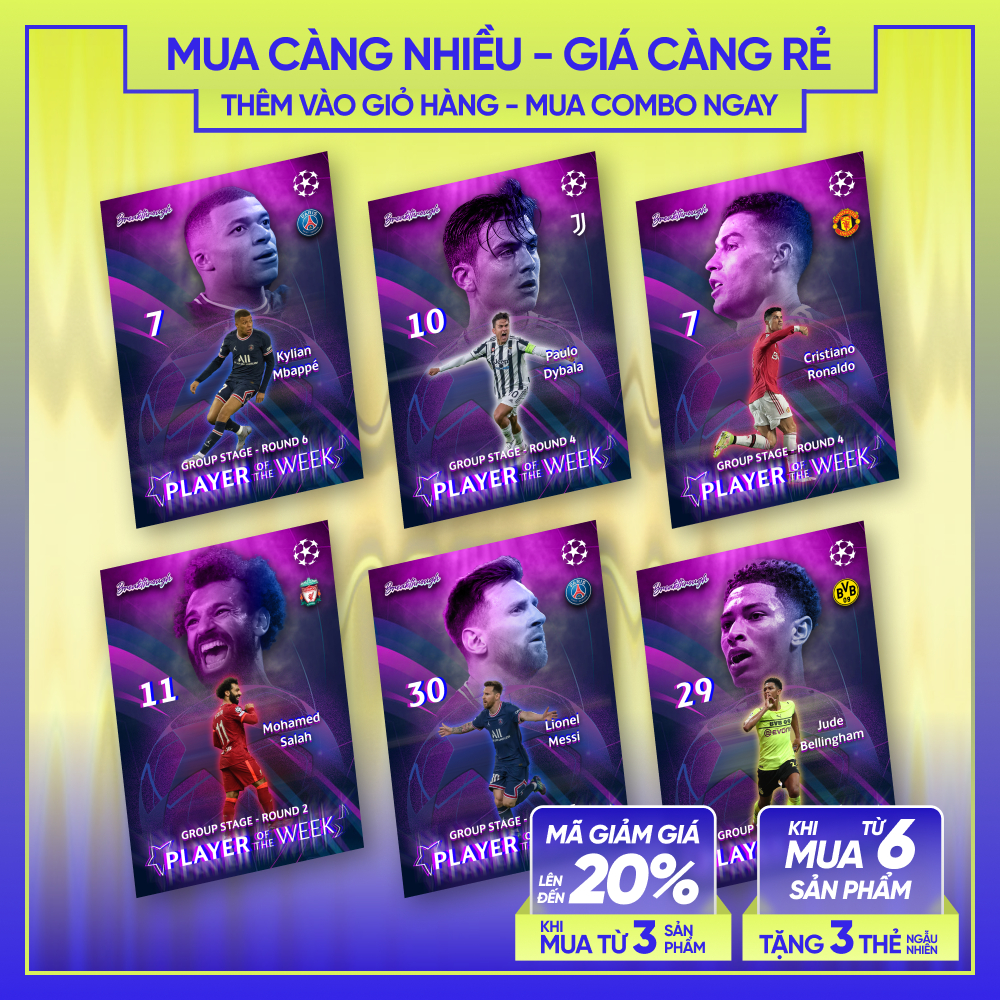 21-22 PLAYER OF THE WEEK | Thẻ cầu thủ bóng đá SKYLLECTA | Messi Ronaldo Salah Mbappe Modric Reus Dy