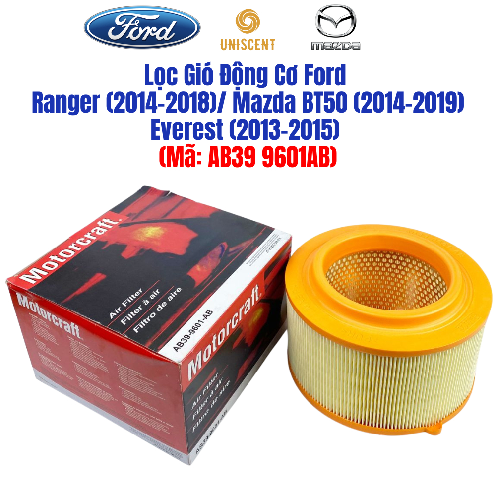 Lọc Gió Động Cơ Ford Ranger (2014-2018) Mazda BT50 (2014-2019) Everest (2013-2015) (Mã: AB399601AB)