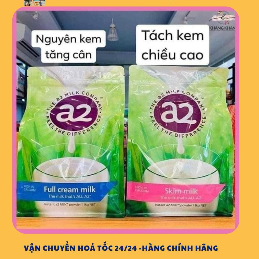 Sữa A2 nguyên kem, tách kem của Úc, Hàng Chuẩn Úc, Sữa A2 nguyên kem/tách kem 1kg - Úc