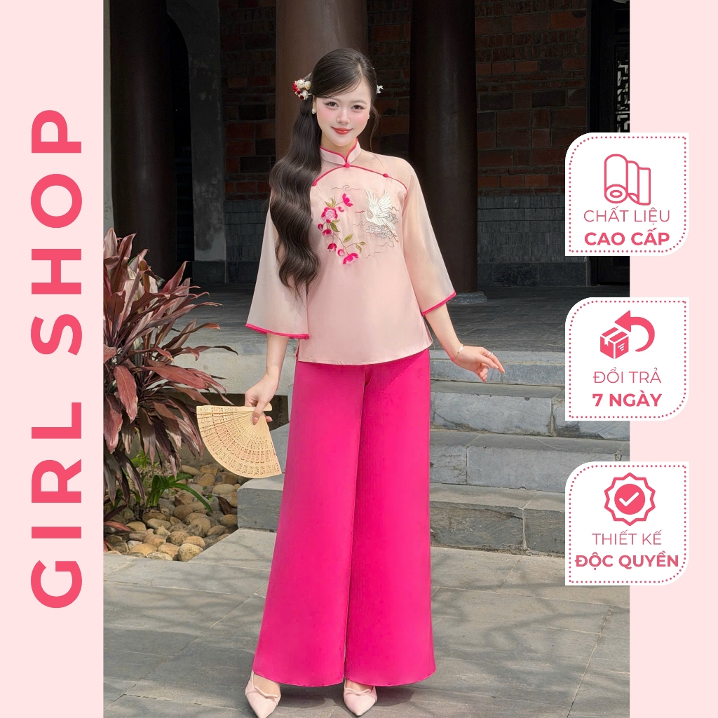 Pháp Phục Mặc Vũ Thiết Kế Cao Cấp Dáng Suông Cổ Cao Sang Trọng Thanh Lịch GIRLSHOP