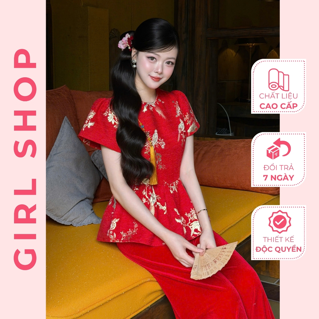 Pháp Phục Phụng Kim Thiết Kế Cao Cấp Dáng Suông Cổ Cao Sang Trọng Thanh Lịch GIRLSHOP