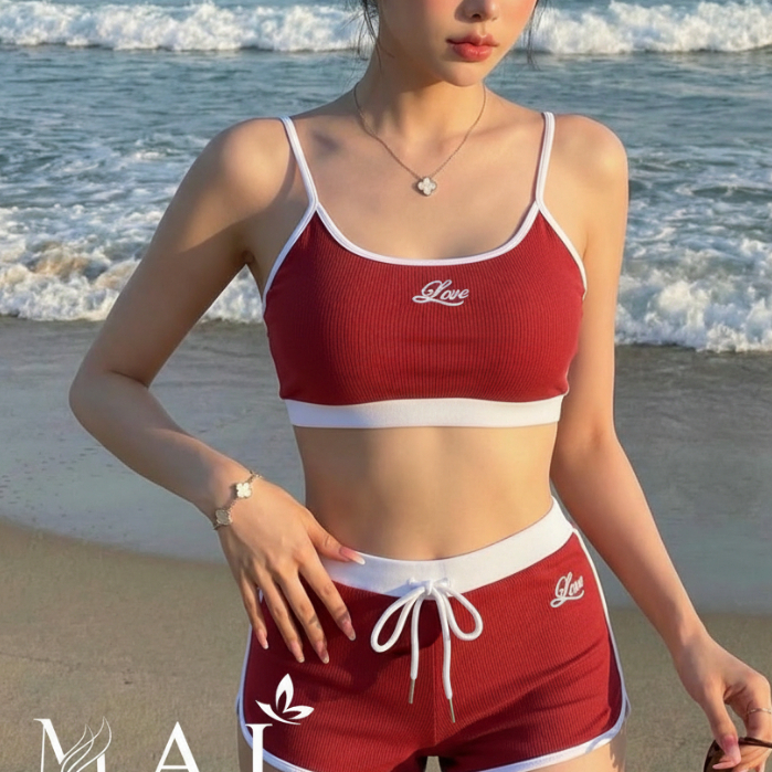 (Mẫu Thiết Kế) Bikini đồ bơi đi biển KIM SA bling xanh, sang chảnh & sexxy