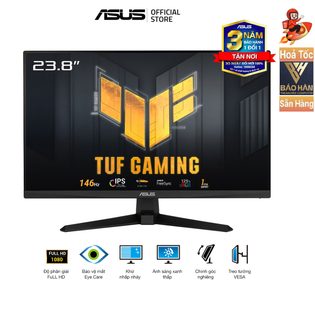 Màn hình Gaming ASUS TUF VG249QE5A 24 inch (FHD/ IPS/ 146Hz/ 1ms) - Hàng Chính Hãng