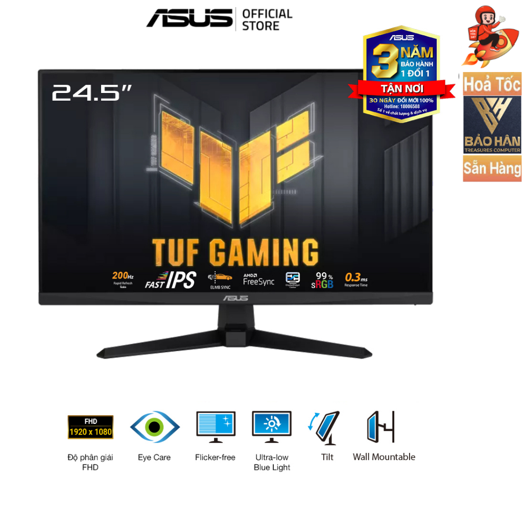 Màn Hình Gaming ASUS TUF Gaming VG259Q5A (24.5 inch / IPS/ FHD/ 200Hz/ 1ms) - Hàng Chính Hãng
