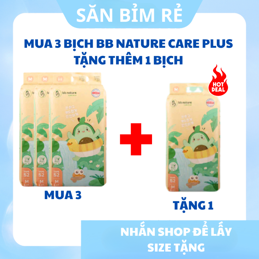 (COMBO 3B) BB NATURE CARE PLUS Tặng 1B BB NATURE CARE PLUS Mềm, Mỏng, Thấm Hút Tốt, Đủ Size