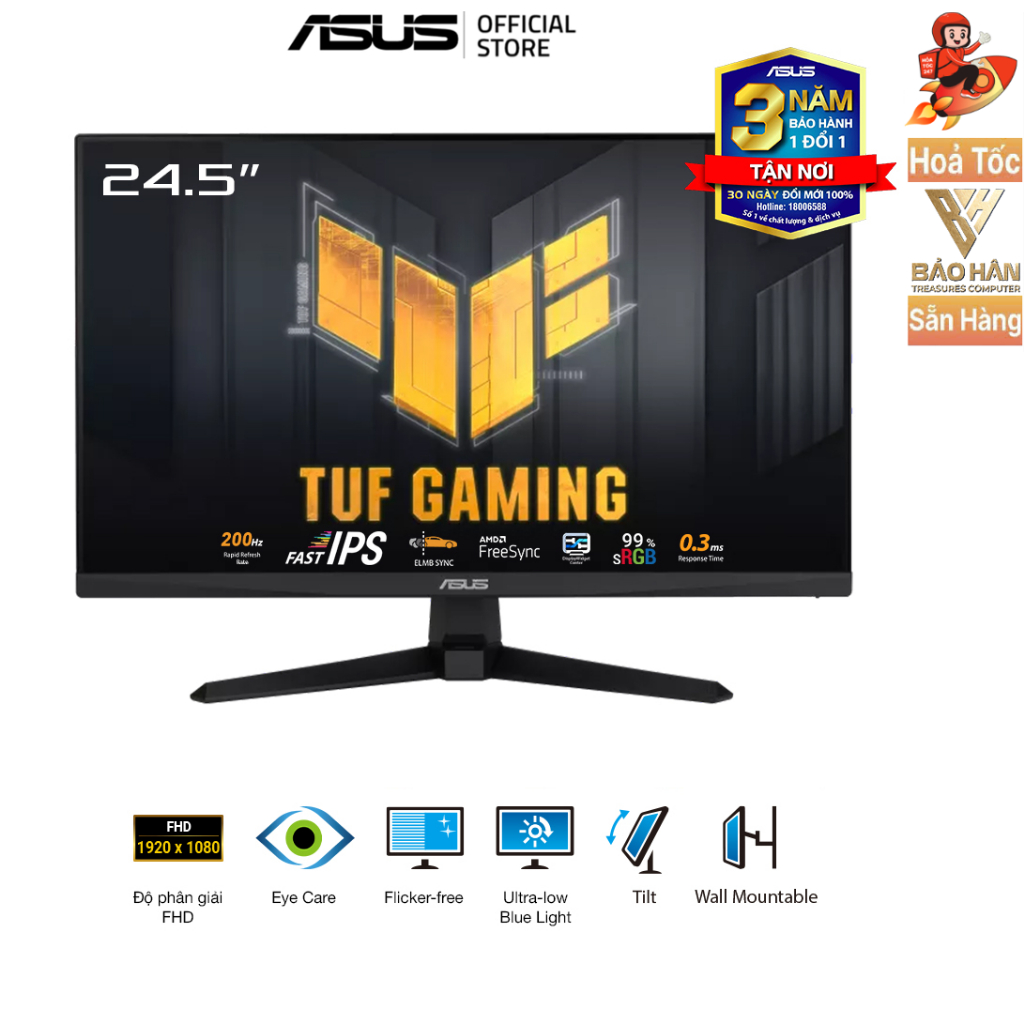 Màn Hình ASUS TUF Gaming VG259Q5A ( 24.5 inch / IPS/ FHD/ 200Hz/ 1ms) - Hàng Chính Hãng
