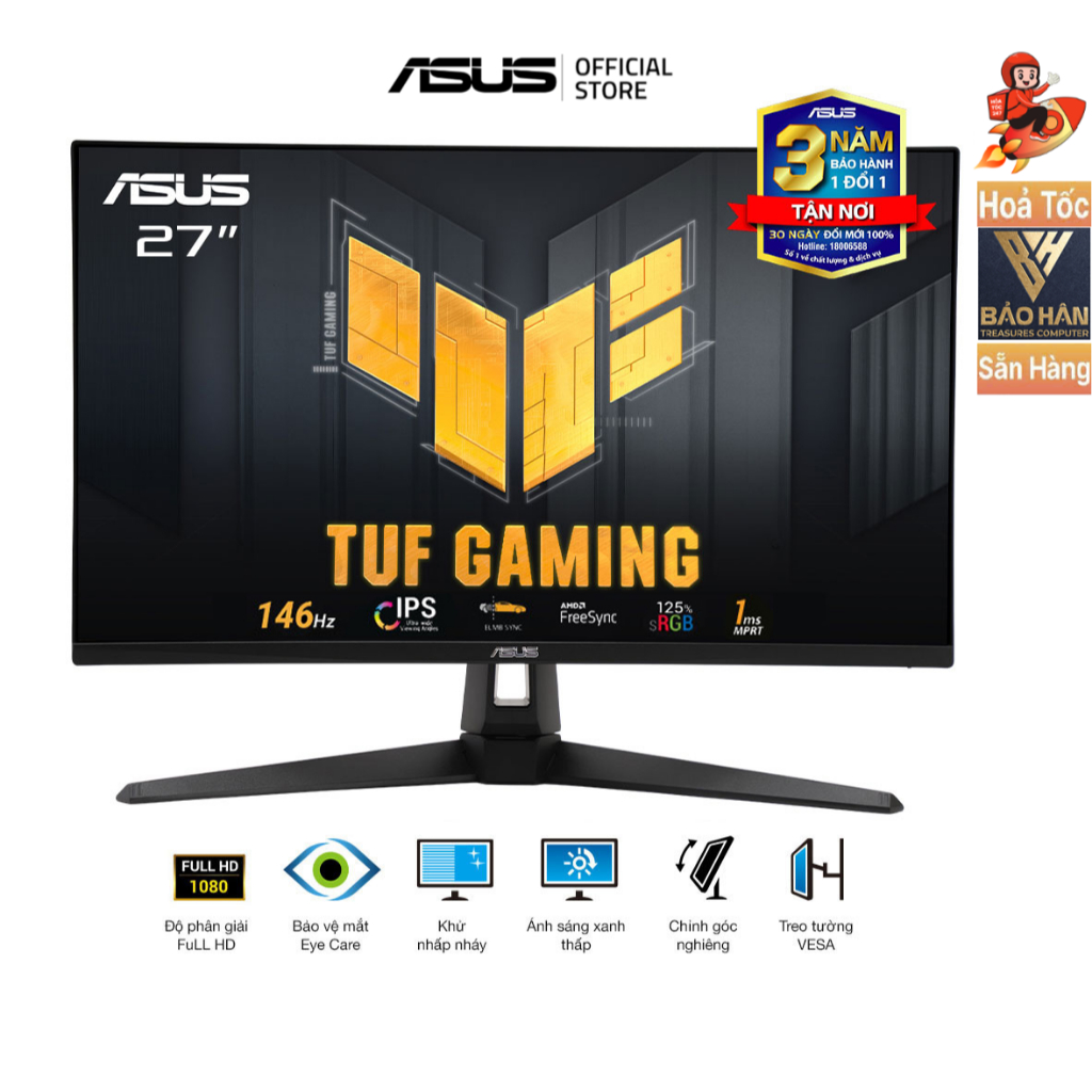 Màn Hình Gaming Asus TUF VG279QE5A 27 inch FHD/ IPS/ 146Hz/ 1ms - Hàng Chính Hãng