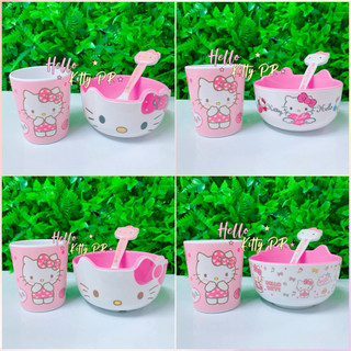 🌸𝐓𝐀̣̆𝐍𝐆 𝐐𝐔𝐀̀🌸 COMBO Chén bát đũa ly cốc thìa 3D Hello Kitty - Doraemon Doremon