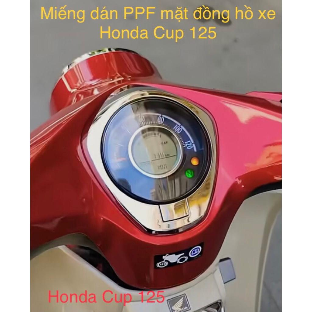 Miếng dán PPF đồng hồ xe Super cup 125,miếng dán  mặt đông hồ xe honda Cup 125