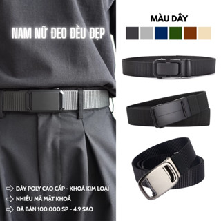 [LOẠI 1] Thắt Lưng Nam Nữ Unisex Vải Canvas KHÓA TỰ ĐỘNG KIM LOẠI Bản Dây 3.5cm Dài 120cm Phong Cách Hàn Quốc - TLTD01