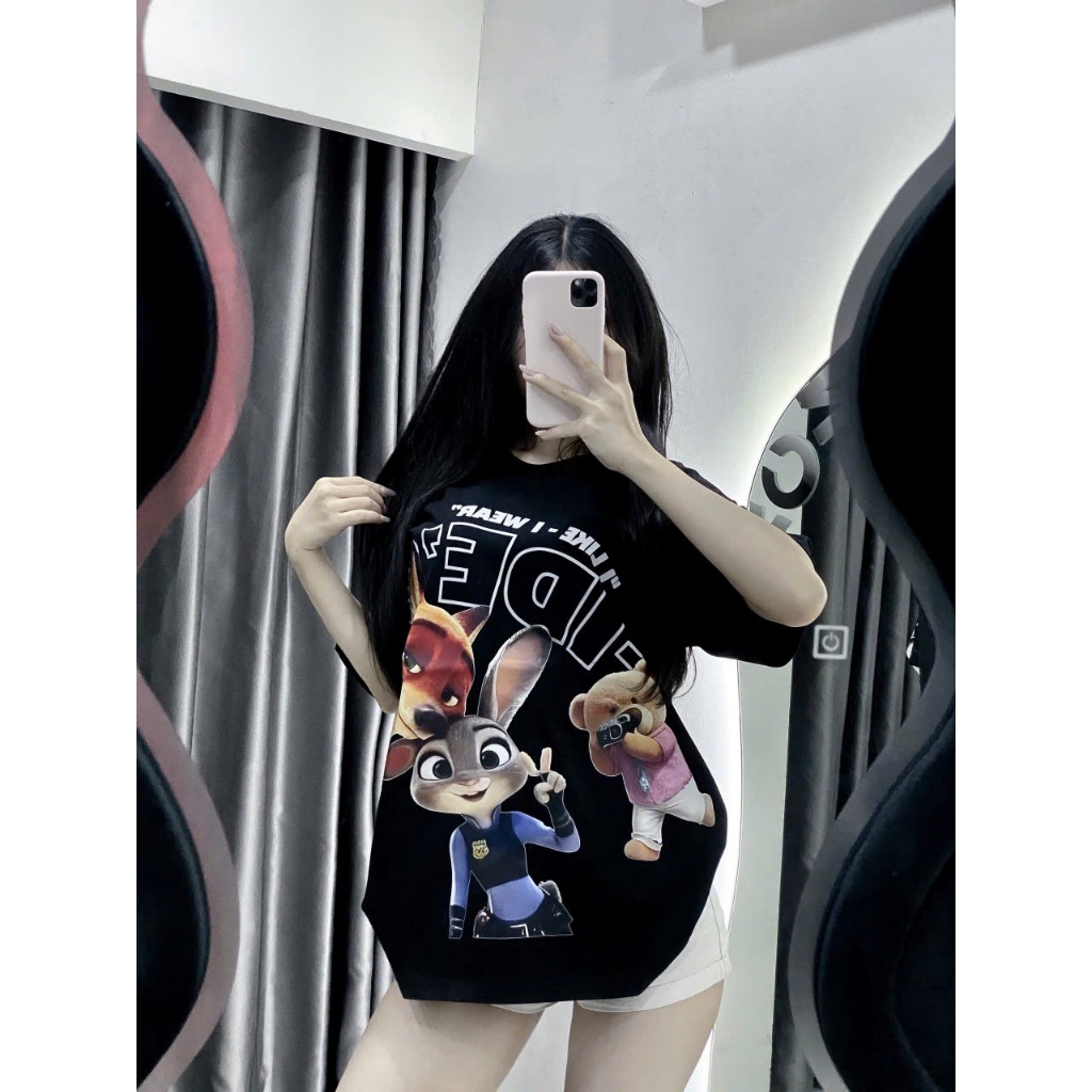 TRENDYBOUTIQUE- ÁO PHÔNG IN HÌNH CÁO VÀ THỎ FIDE
