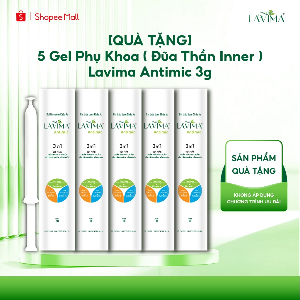 [QUÀ TẶNG KHÔNG BÁN] Gel Phụ Khoa Lavima Antimic (Đũa Thần Inner) Làm Sạch - Khử Mùi - Dịu Ngứa Nhan