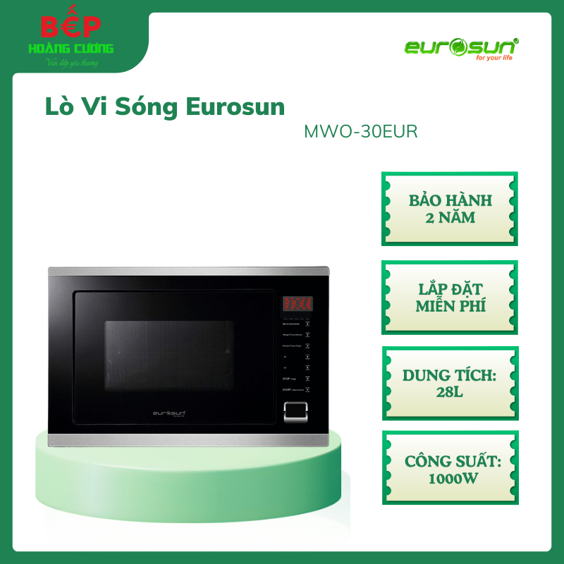 Lò Vi Sóng Âm Tủ Eurosun MWO-30EUR - Dung Tích 28L - Làm Nóng Nhanh - Tiết Kiệm Điện Năng