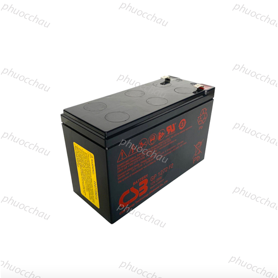 Bình Ắc Quy Lưu Điên CSB GP1272F2 12V 7.2Ah, dùng cho loa kéo, bình phun thuốc, ups