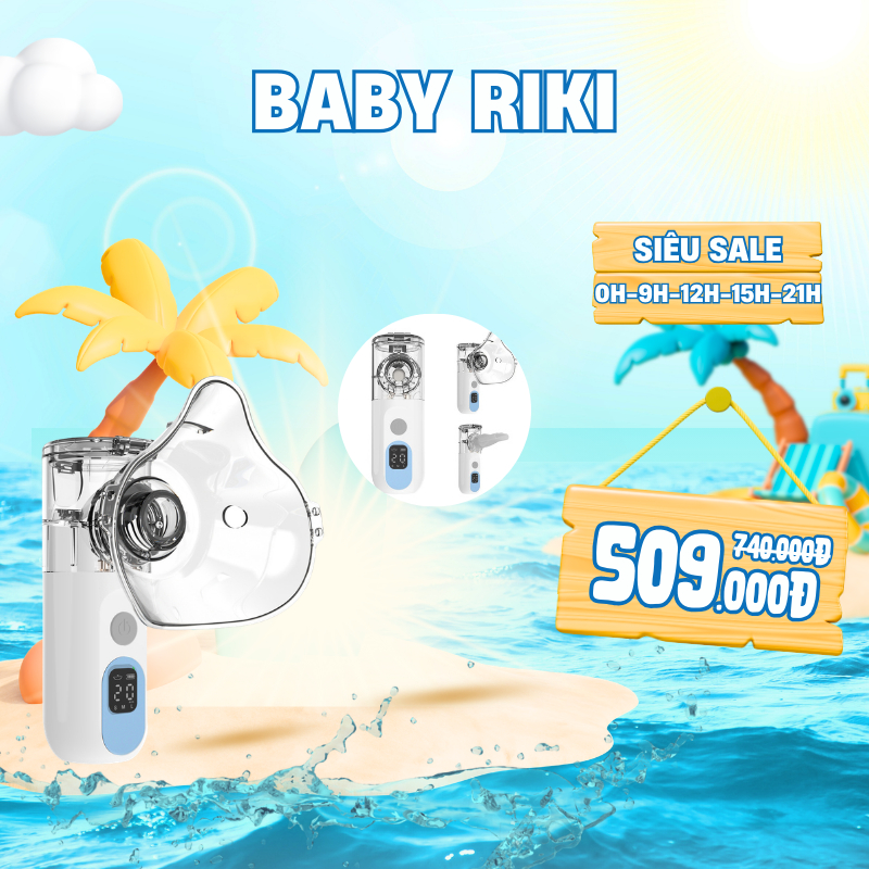 Máy Xông Khí Dung Cầm Tay Màn Hình LED Tự Động Làm Sạch 3 Mặt Nạ Sạc Type-C Phù Hợp Mọi Đối Tượng