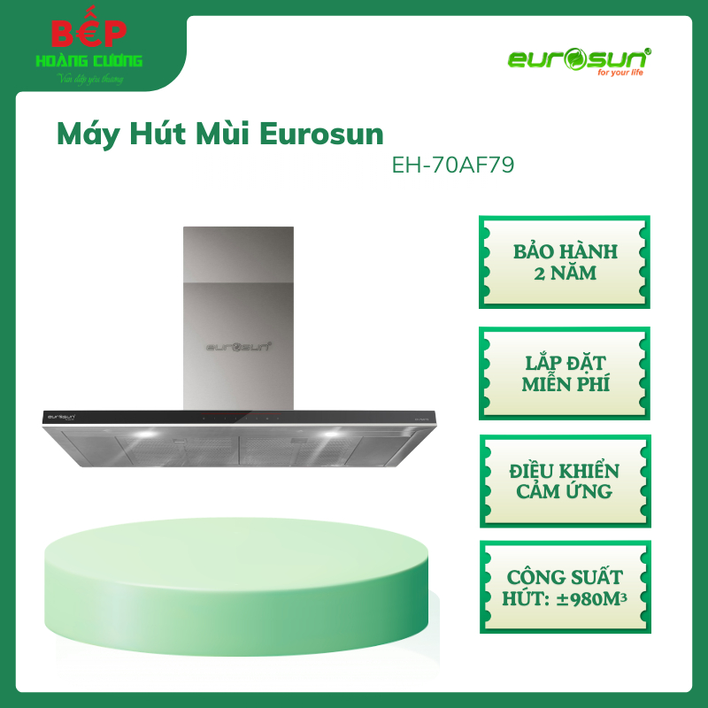 Máy Hút Mùi Eurosun EH-70AF79 - Lưới Lọc Nan Inox Cao Cấp - Khử Mùi Nhanh Chóng - Hàng Chính Hãng