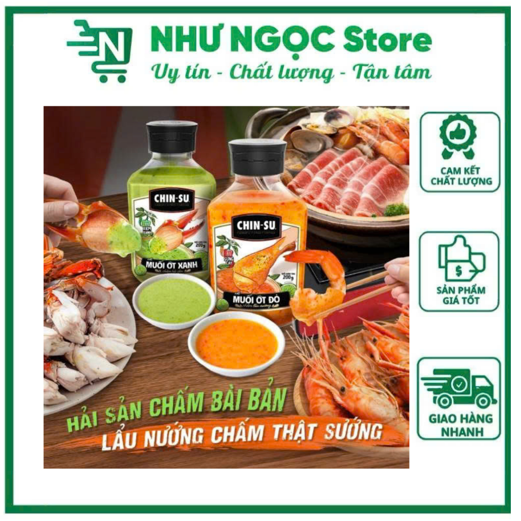 Xốt Muối Ớt Đỏ và Muối Ớt Xanh Chinsu 200g