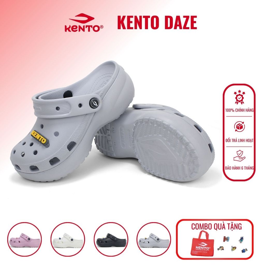 KENTO CLOG DAZE – Dép Sục Đế Cao 5,5cm, Thoáng Khí, Chống Trượt–Học Sinh–Sinh Viên,Nam Nữ Năng Động