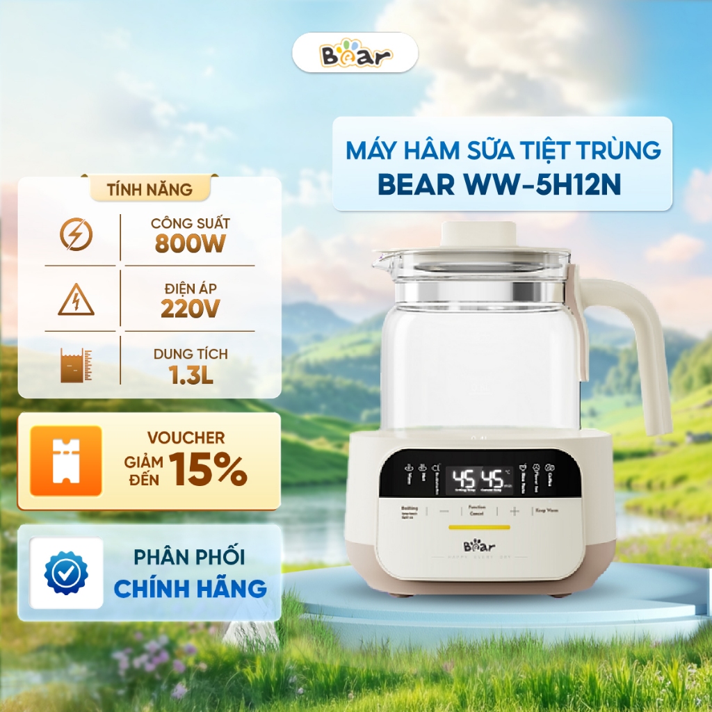 Máy đun nước hâm sữa WW-5H12N - Khử Clo - Bảng điều khiển cảm ứng - Bh 18 Tháng