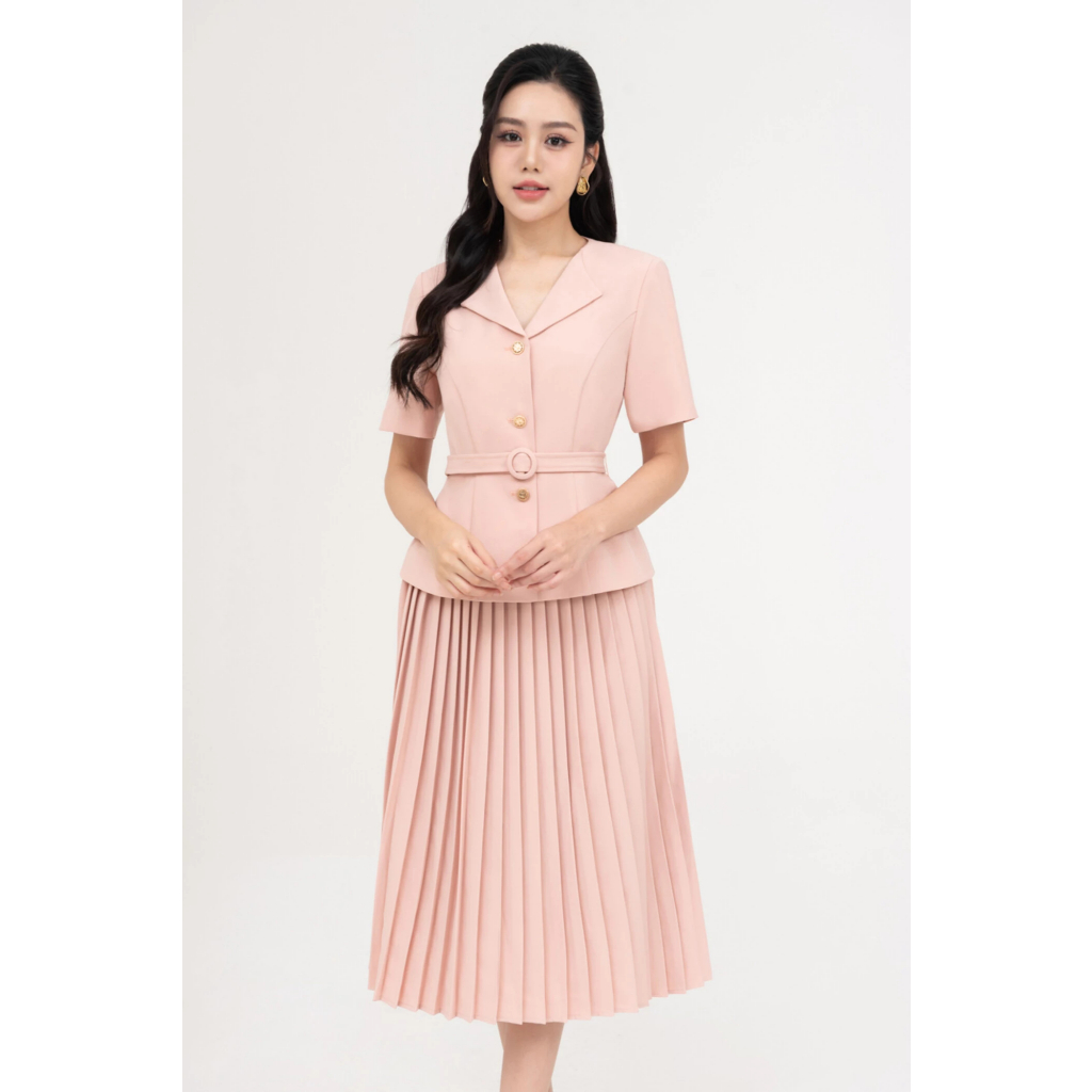 Áo sơ mi nữ dáng ôm phối đai, áo sơ mi công sở dạo phố IVY moda MS 61M8777 | BigBuy360 - bigbuy360.vn
