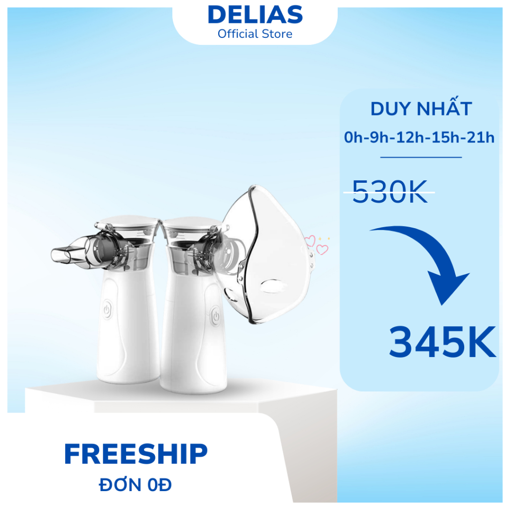 Máy Khí Dung Xông Mũi Họng Nebulizer Cho Bé Và Người Lớn Thở Khí Dung Nhỏ Gọn