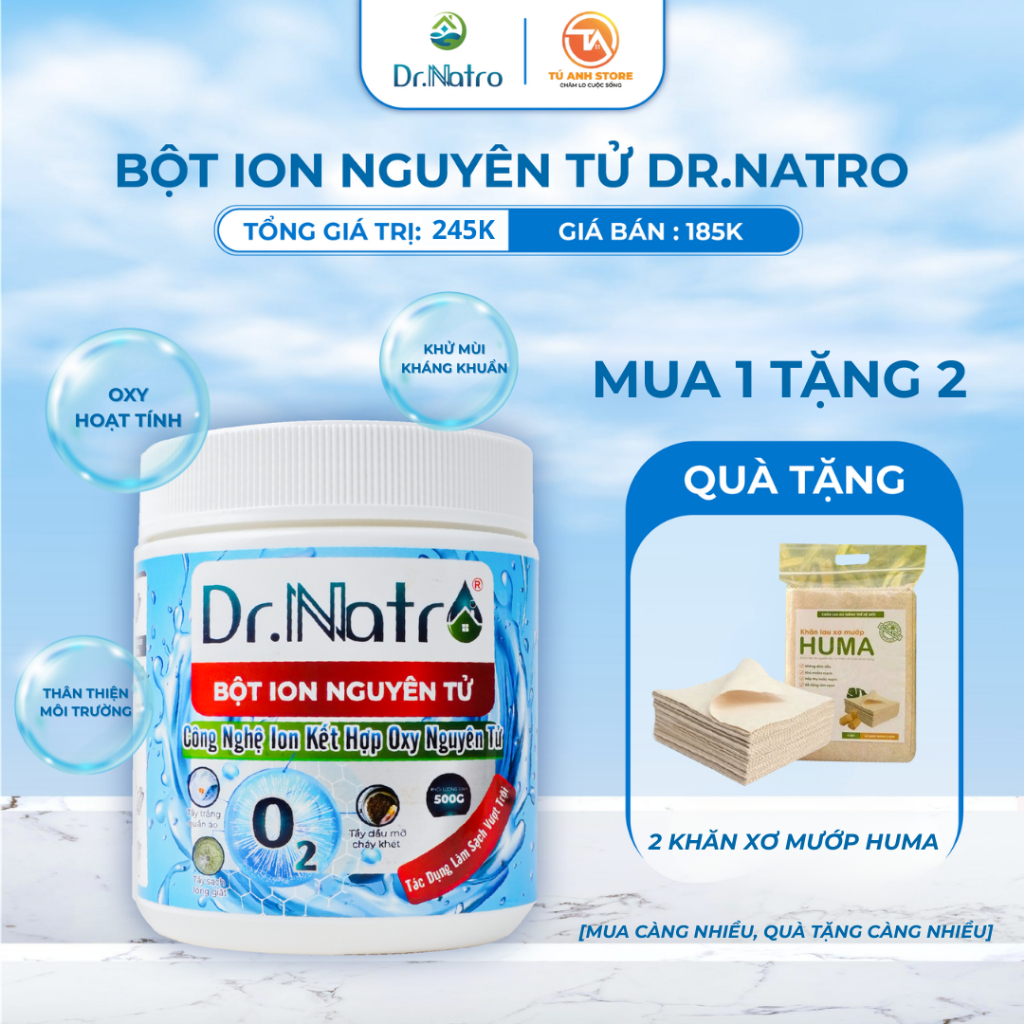 Làm sạch quần áo sỉn màu - vệ sinh lồng máy giặt - thông tắc bồn rửa bát, rửa mặt -Bột ion lành tính