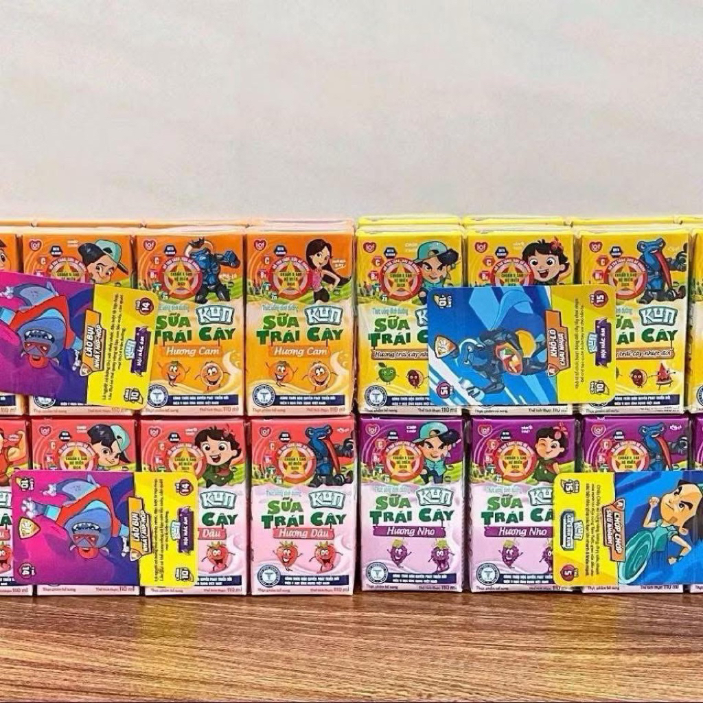 Thùng sữa KUN - Sữa Trái Cây đủ vị