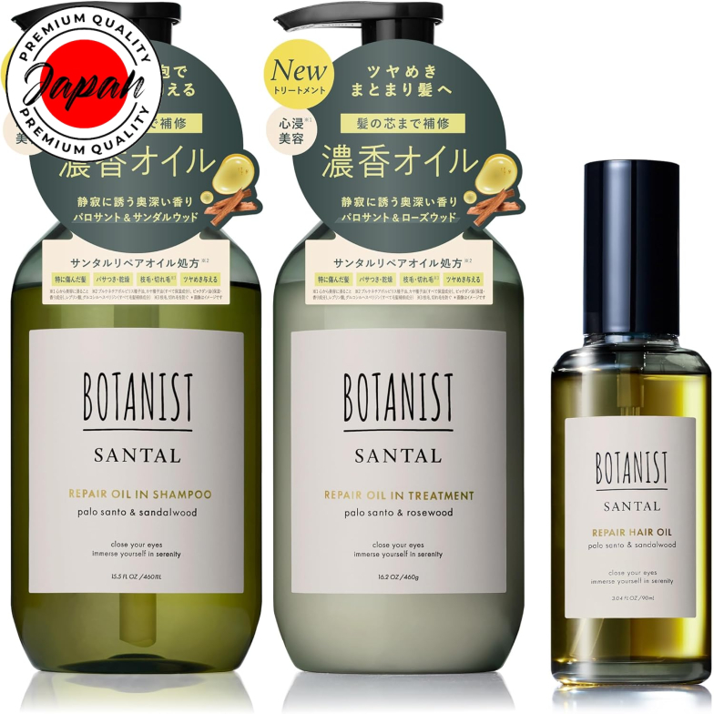 BOTANIST | SANTAL Repair Oil-in Shampoo Treatment Oil Bottle Refill 460ml & 460g / Hair Oil 90ml Bot