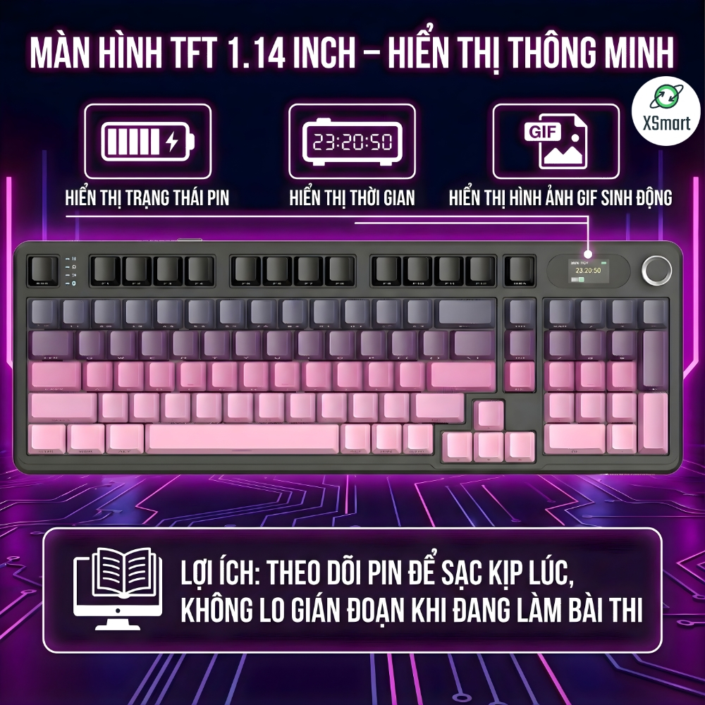 Bàn Phím Cơ Bluetooth Attack Shark X98 PRO MAX Có Màn Hình LED, 3 Mode Cho Máy Tính Laptop PC | BigBuy360 - bigbuy360.vn