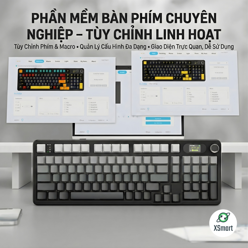 Bàn Phím Cơ Bluetooth Attack Shark X98 PRO MAX Có Màn Hình LED, 3 Mode Cho Máy Tính Laptop PC | BigBuy360 - bigbuy360.vn