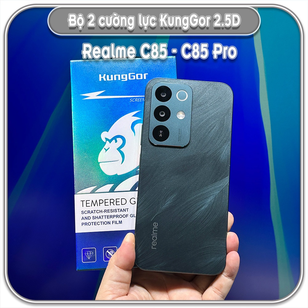 Bộ 2 Cường lực cho Realme C85 - C85 Pro, KungGor trong